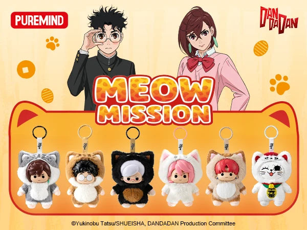 PUREMIND x DAN DA DAN - Meow Mission Vinyl Plush Blind Box gallery image 1