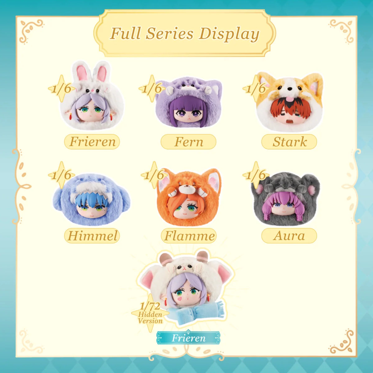 PUREMIND x FRIEREN - Animal Party Series Vinyl Plush Keyring Blind Box gallery image 2