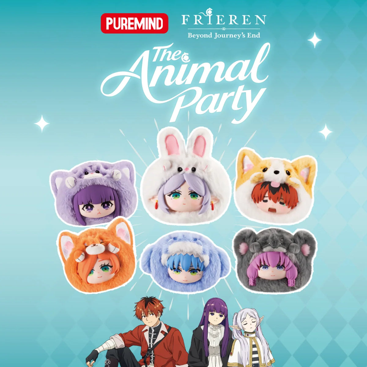PUREMIND x FRIEREN - Animal Party Series Vinyl Plush Keyring Blind Box gallery image 1