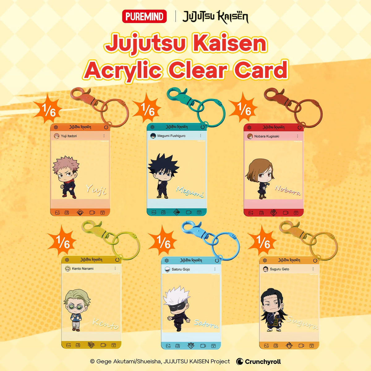 PUREMIND x JUJUTSU KAISEN - Acrylic Clear Card Blind Bag gallery image 1