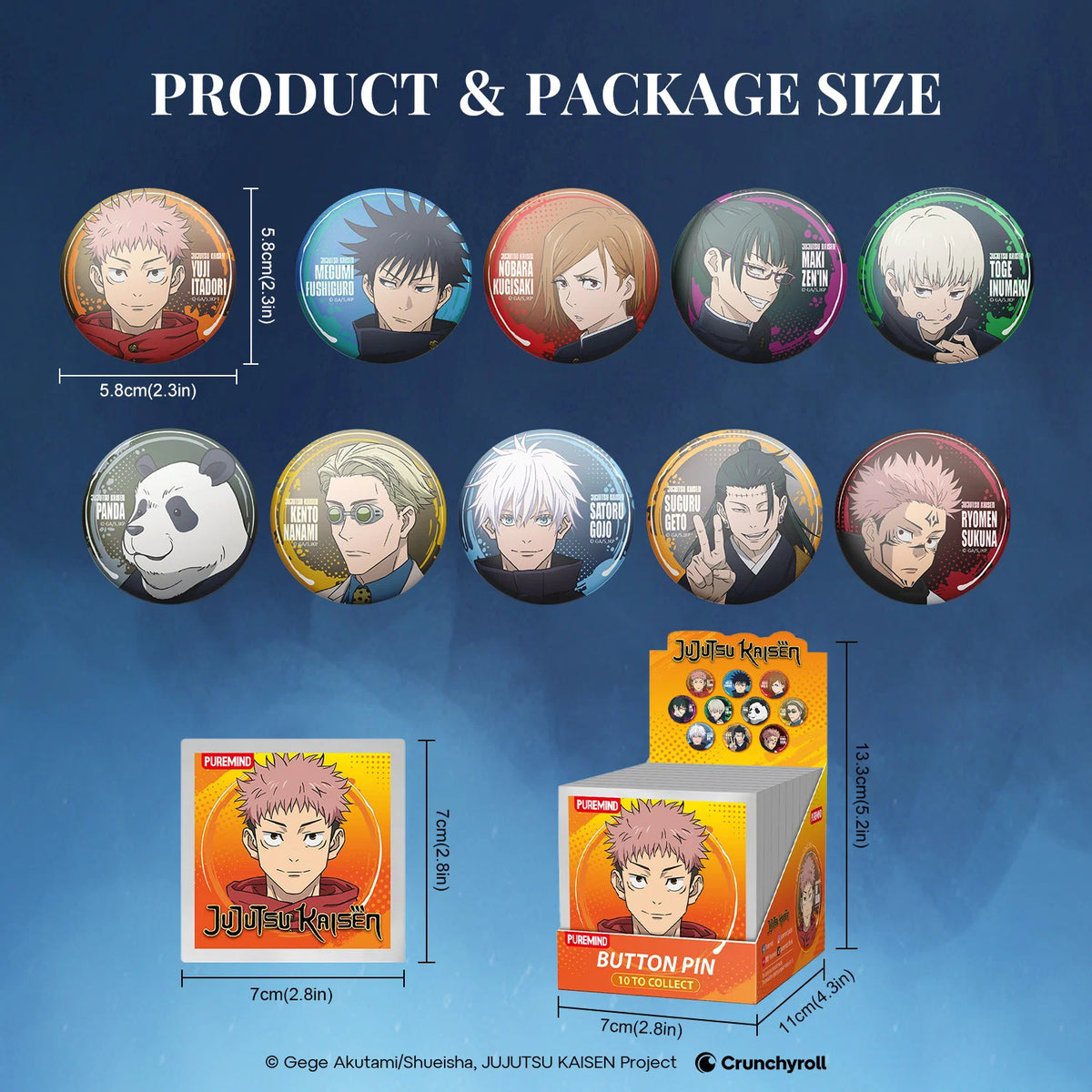 PUREMIND x JUJUTSU KAISEN - Button Pin Blind Bag gallery image 6