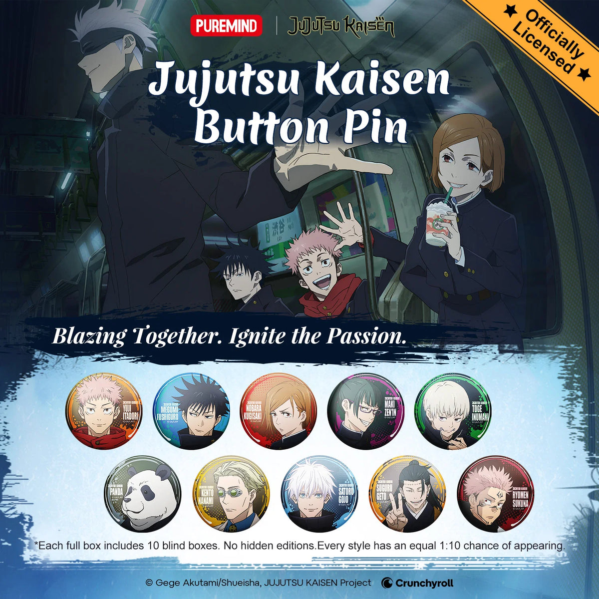 PUREMIND x JUJUTSU KAISEN - Button Pin Blind Bag gallery image 1