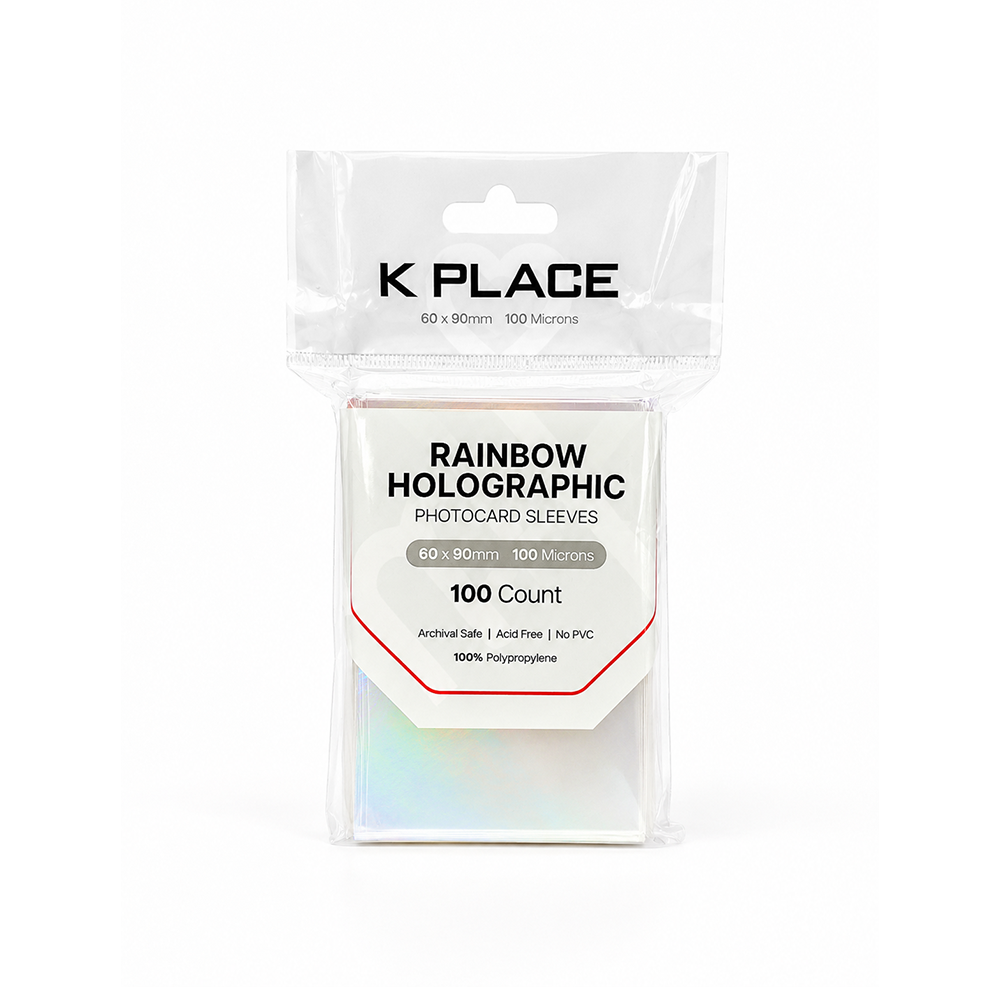 Rainbow Holographic Photocard Sleeves 60 × 90mm 100 Microns 100 Count - Main Image 2