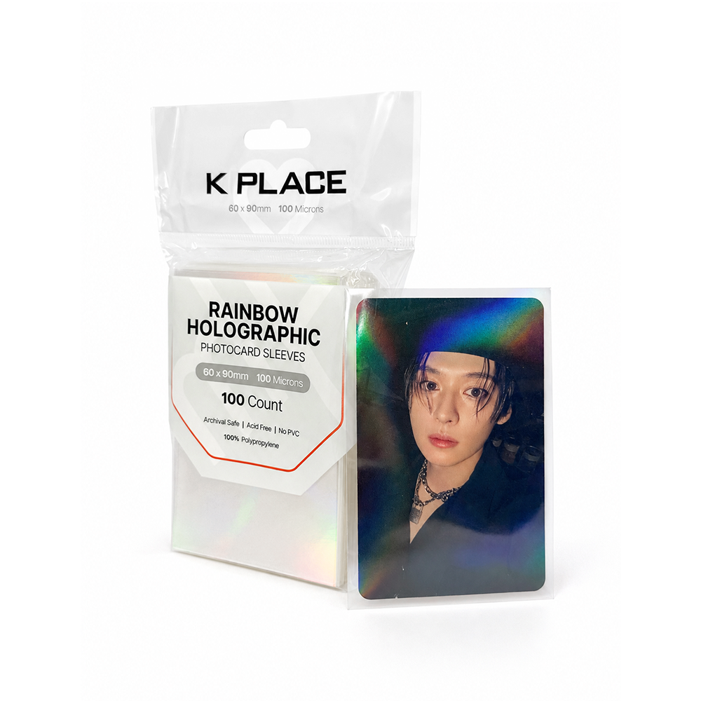 Rainbow Holographic Photocard Sleeves 60 × 90mm 100 Microns 100 Count - Main Image 3