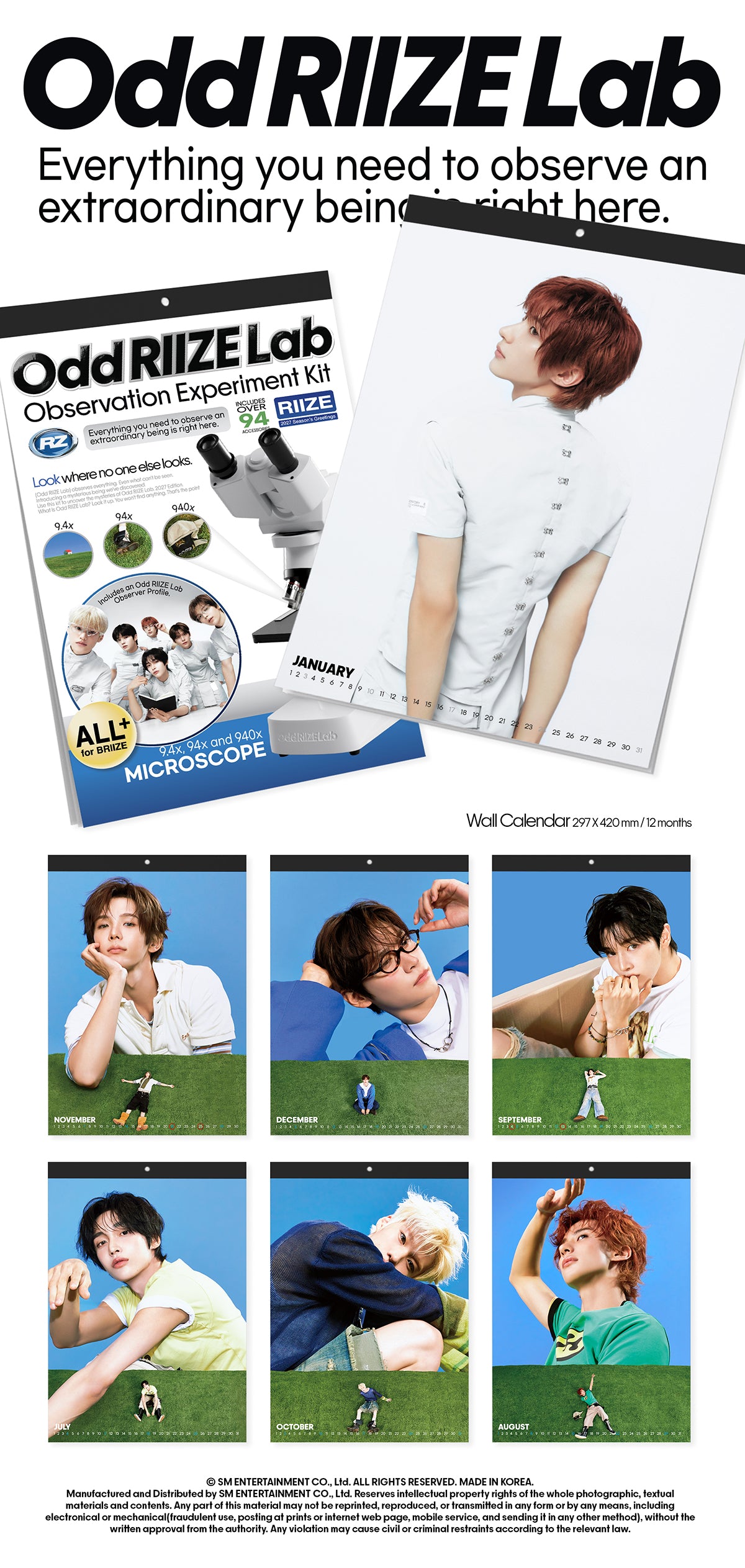[PRE-ORDER] RIIZE - 2027 Season's Greetings Wall Calendar [Odd RIIZE Lab] gallery image 1
