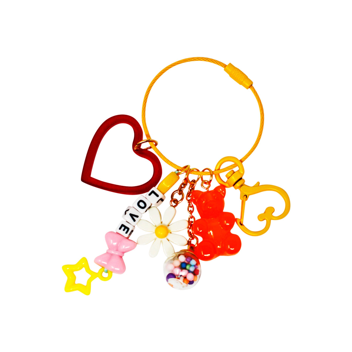 Pendant Keyring - LOVE Yellow Ring Main Image