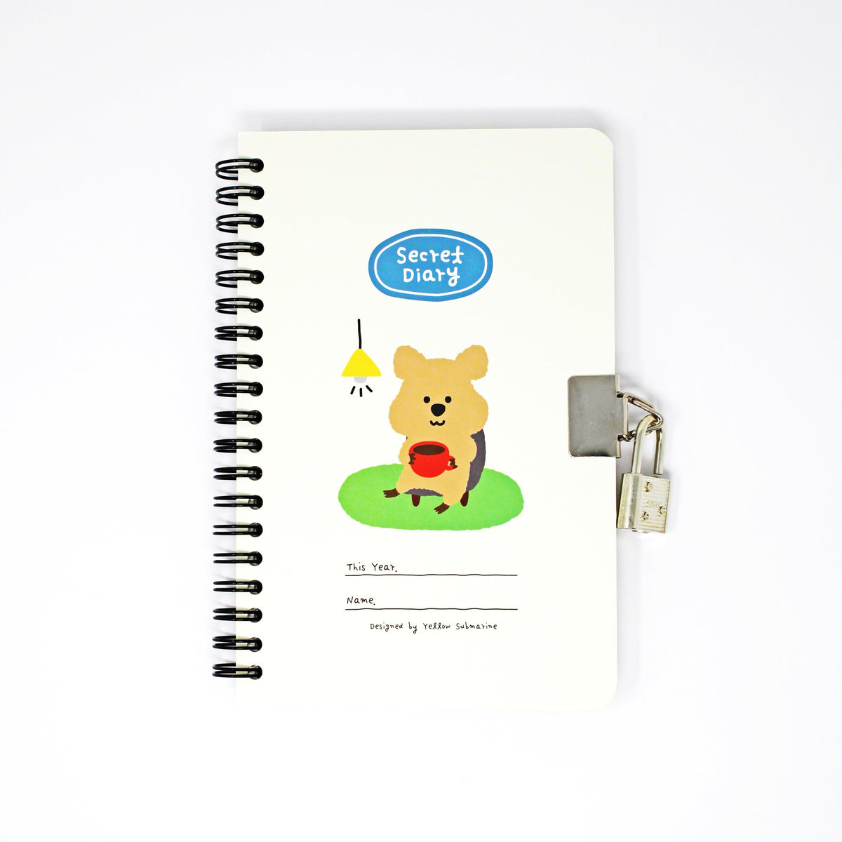Yellow Submarine Secret Diary with Lock &amp; Key Off White Ver Lined Main Image