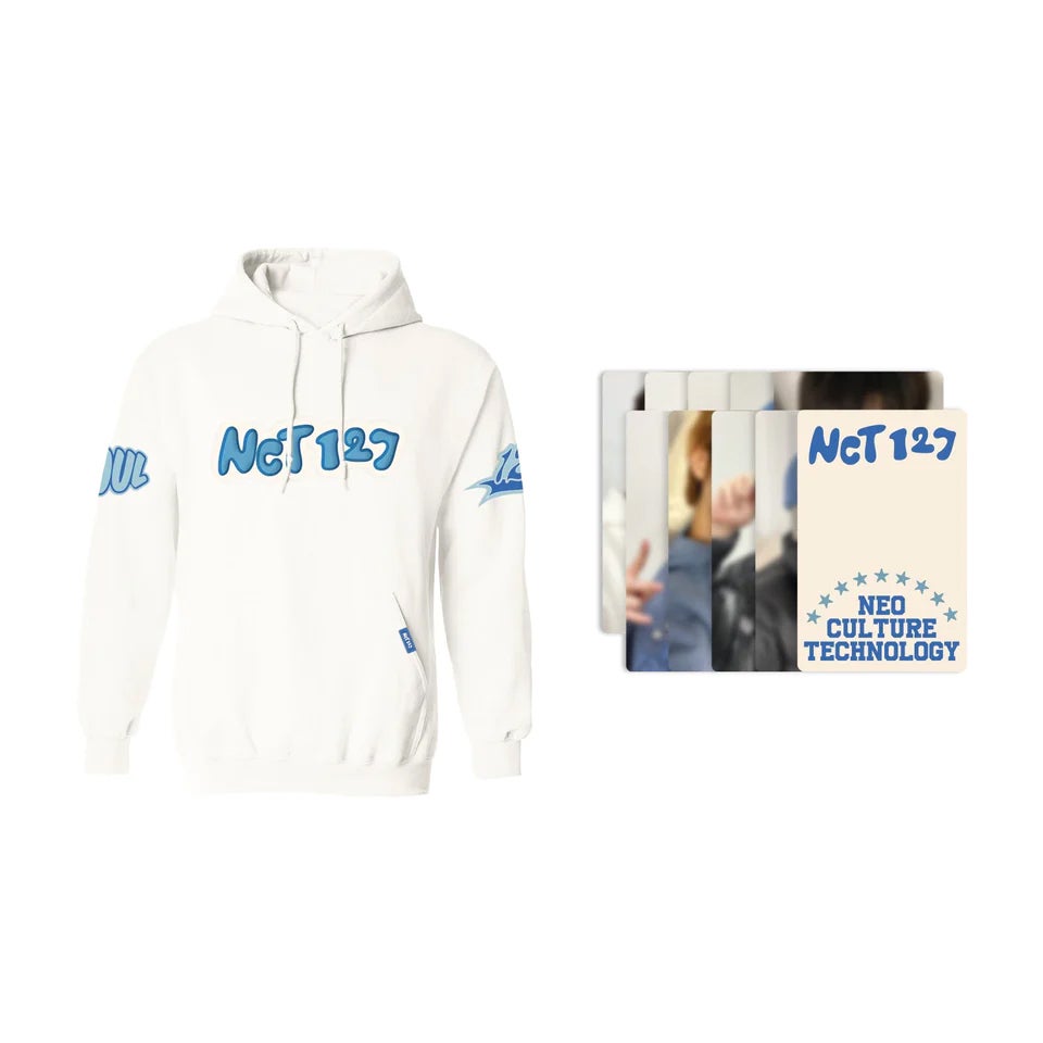 NCT 127 White Hoodie Neo Culture MD Collection hoodie and photocards - main image