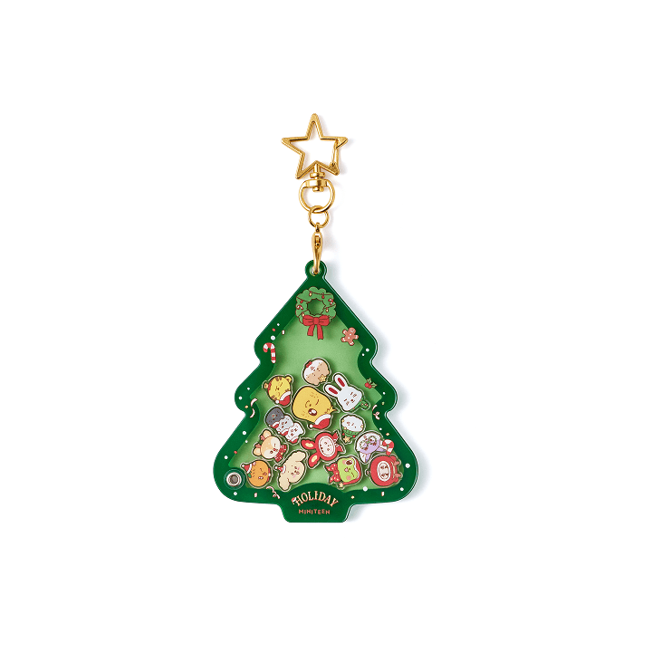 SEVENTEEN Acrylic Shaker Keyring Green HOLIDAY with MINITEEN Official MD - main image