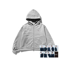 トップス [[NEW_] IN JAPAN]ZIP-UP HOODIE (GRAY) SEVENTEEN - Gray Zip Up Hoodie ['NEW_' World Tour in Japan