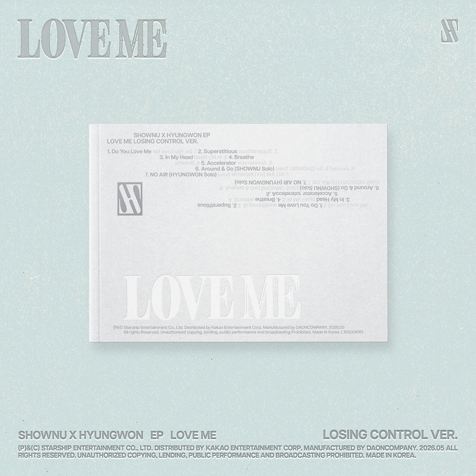 SHOWNU X HYUNGWON LOVE ME EP Album LOSING CONTROL Ver - Main Image