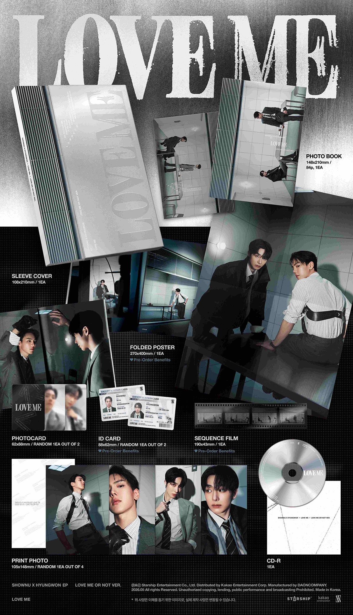 SHOWNU X HYUNGWON - LOVE ME [EP Album - LOVE ME OR NOT Ver.] gallery image 1