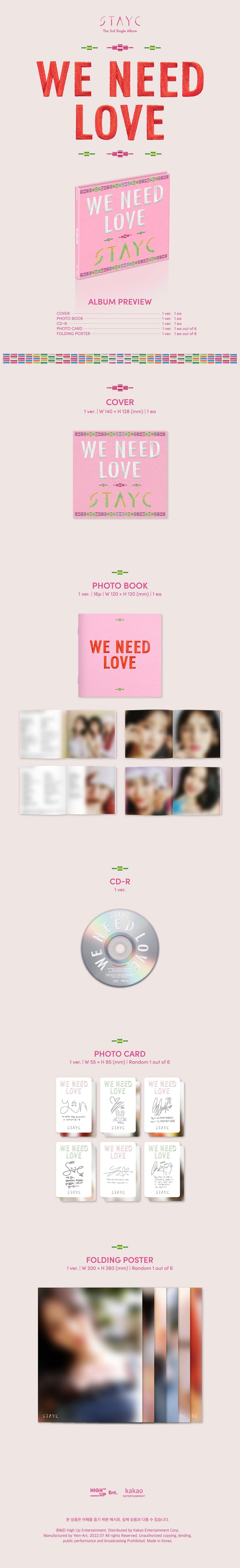 STAYC -  WE NEED LOVE [3rd Mini Album - Limited Edition]