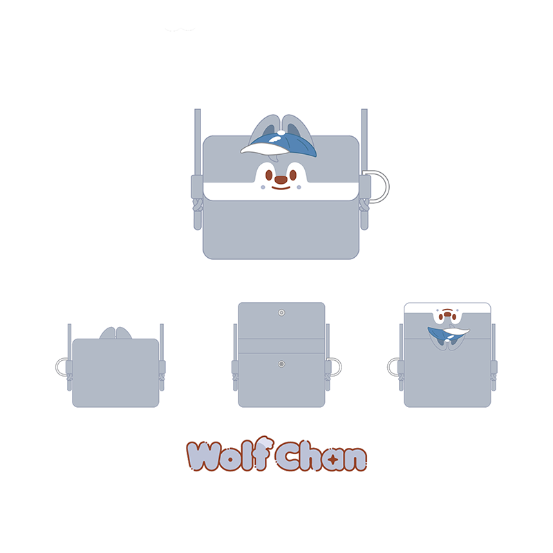 Stray Kids Card Wallet Cross Bag SKZOO X SANRIO CHARACTERS Official MD - Wolf Chan Ver - main image