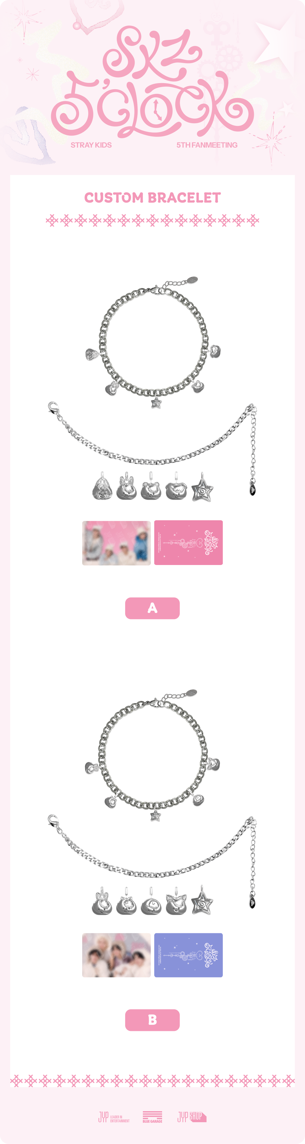 [PRE-ORDER] Stray Kids - Custom Bracelet [5th Fanmeeting 'SKZ 5'CLOCK' Official MD]