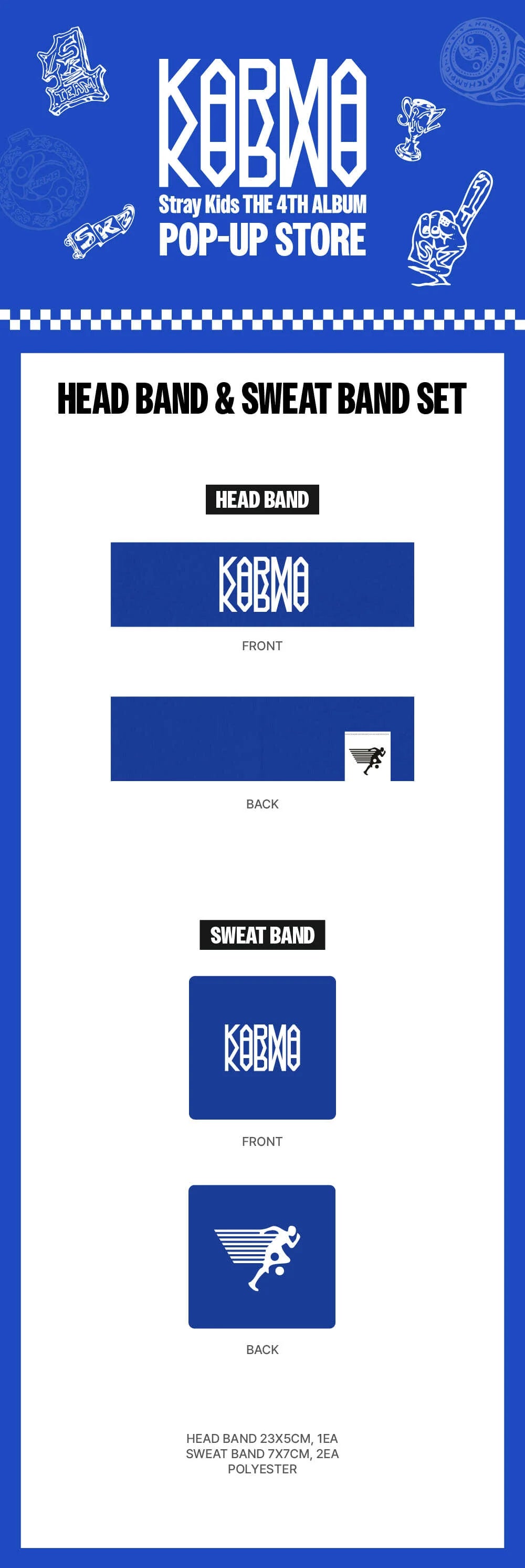 Stray Kids - Head Band & Sweat Band Set [KARMA POP-UP Store Official MD]