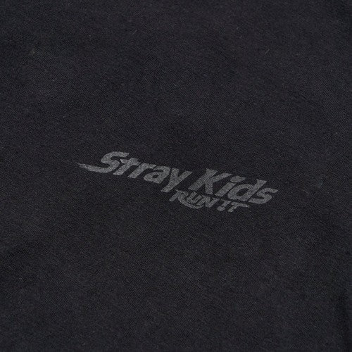 Stray Kids Hood Long Sleeve T-Shirt RUN IT JAPAN World Tour Official MD - Black Ver - Main Image 2