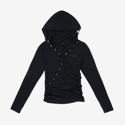 Stray Kids Hood Long Sleeve T-Shirt RUN IT JAPAN World Tour Official MD - Black Ver - Main Image