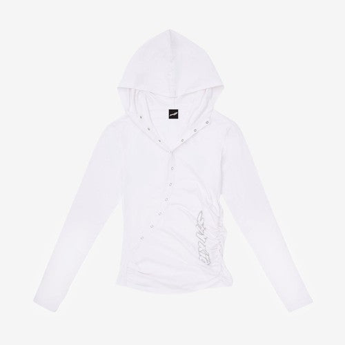 Stray Kids Hood Long Sleeve T-Shirt RUN IT JAPAN World Tour Official MD - White Ver - Main Image 2