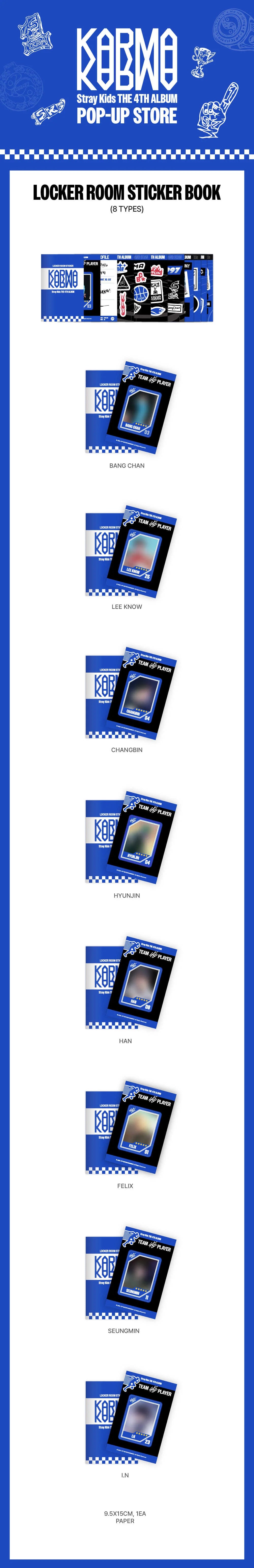 Stray Kids - Locker Room Sticker Book [KARMA POP-UP Store Official MD]
