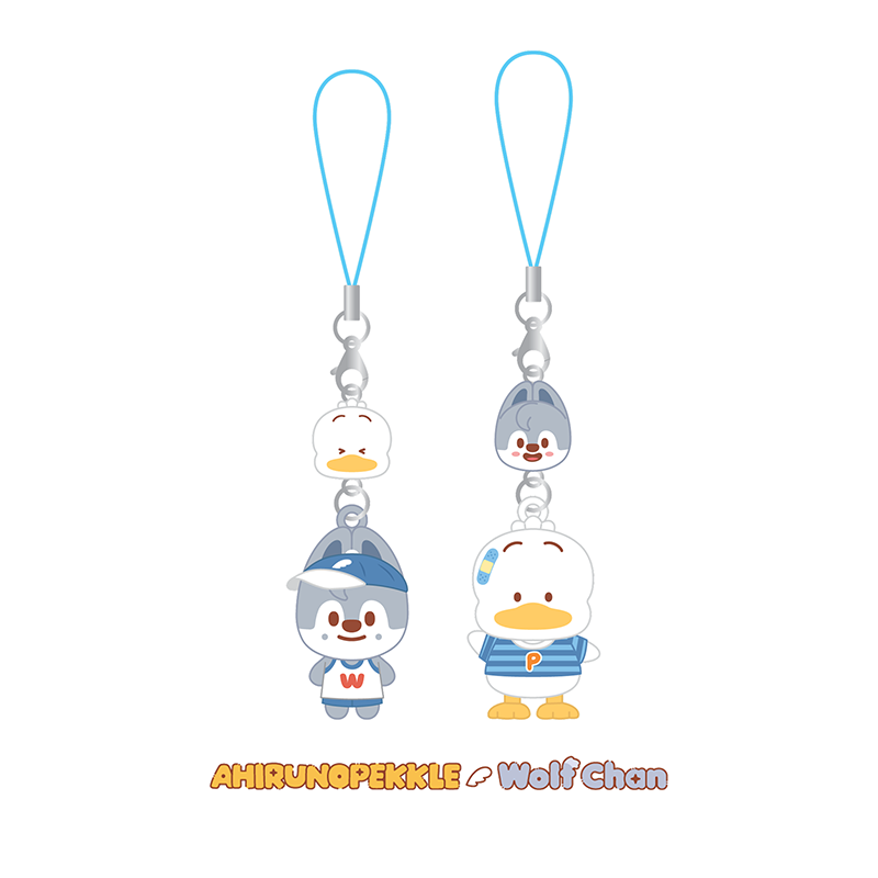 Stray Kids Mini Figure Couple Keyring SKZOO X SANRIO CHARACTERS Official MD - AHIRUNOPEKKLE X Wolf Chan Ver - main image