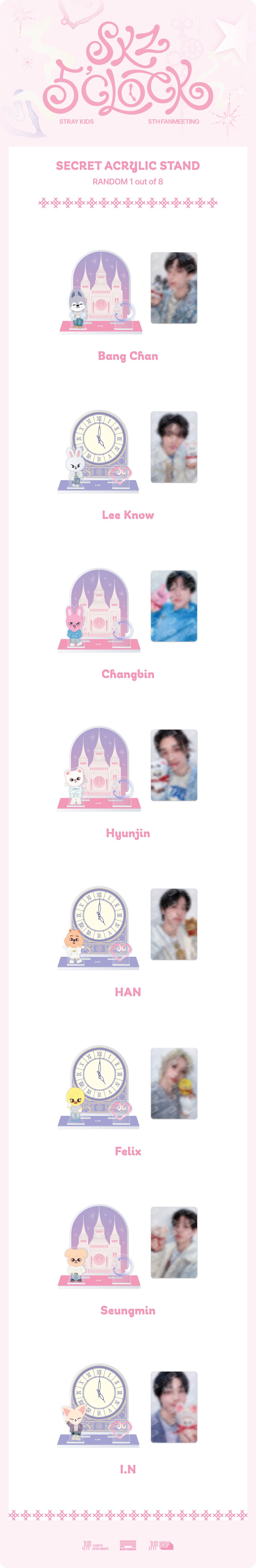 [PRE-ORDER] Stray Kids - Secret Acrylic Stand [5th Fanmeeting 'SKZ 5'CLOCK' Official MD]