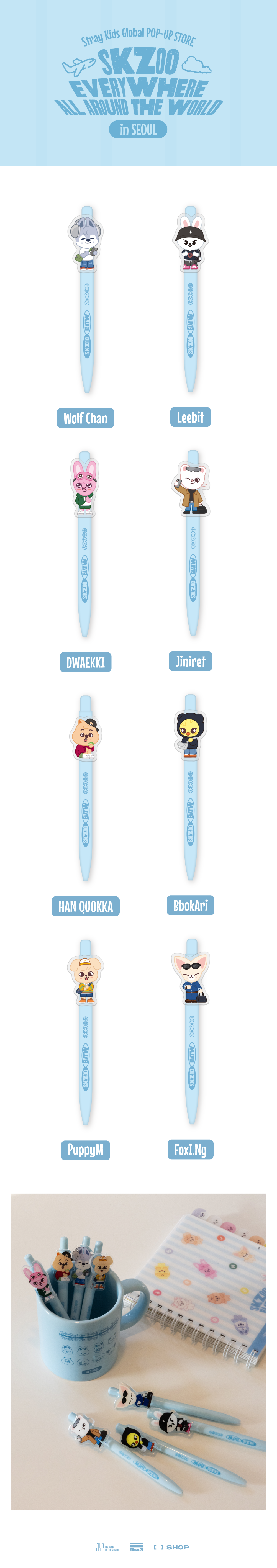 Stray Kids - SKZOO Acrylic Gel Pen [SKZOO EVERYWHERE ALL AROUND THE WORLD in SEOUL Official MD]