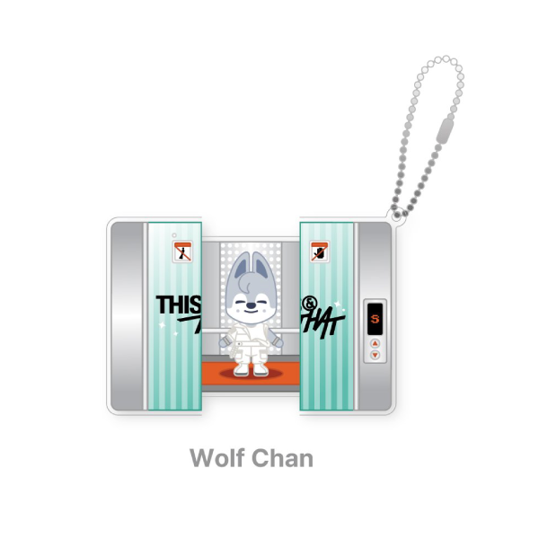 Stray Kids SKZOO Capsule Acrylic Keyring THIS and THAT POP UP Store Official MD WOLF CHAN Ver - main image