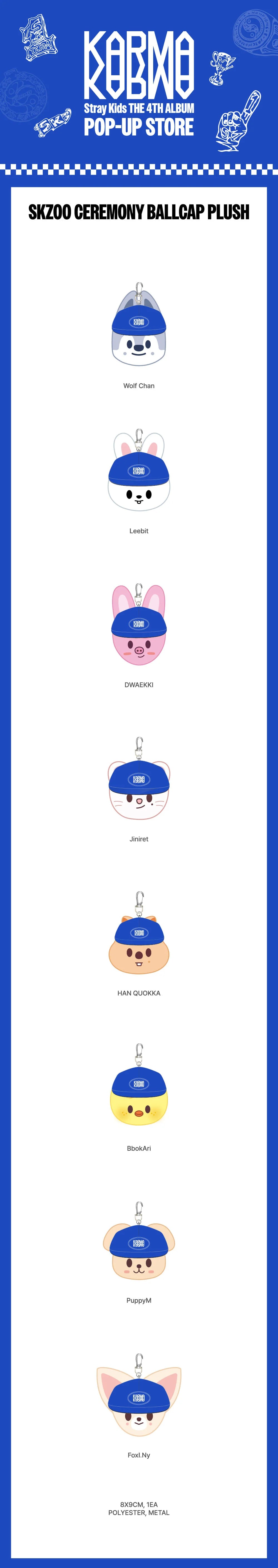 [PRE-ORDER] Stray Kids - SKZOO Ceremony Ballcap Plush [KARMA POP-UP Store Official MD]
