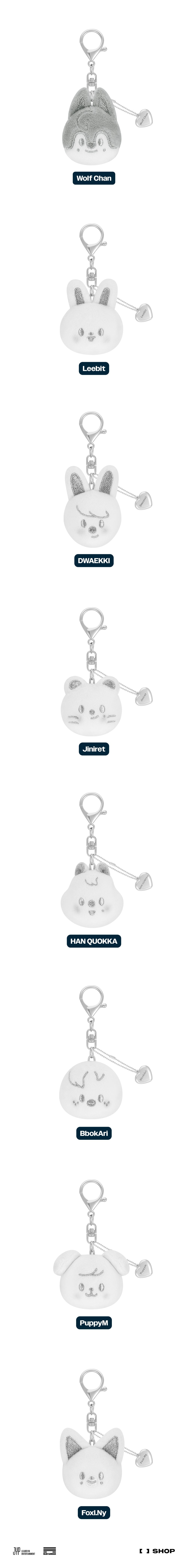 Stray Kids - SKZOO Face Keyring (SILVER Ver.) ['dominATE : celebrATE' World Tour Official MD] gallery image 1