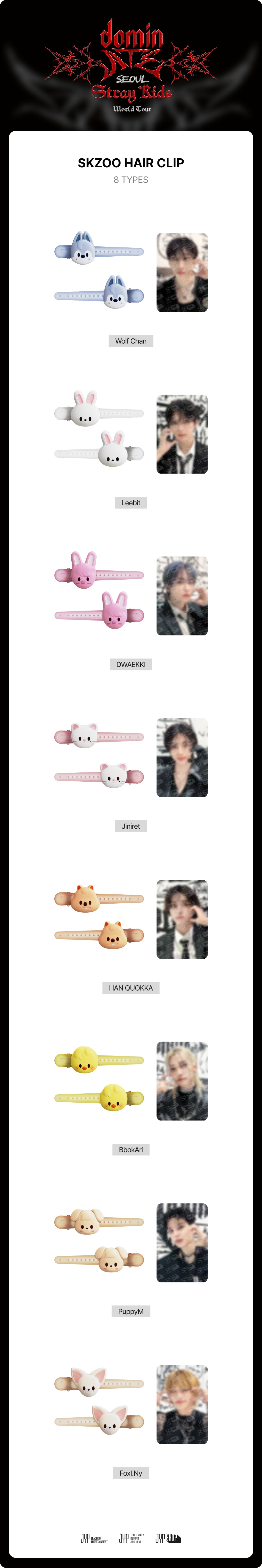 [PRE-ORDER] Stray Kids - SKZOO Hair Clip ['dominATE SEOUL' World Tour Official MD]