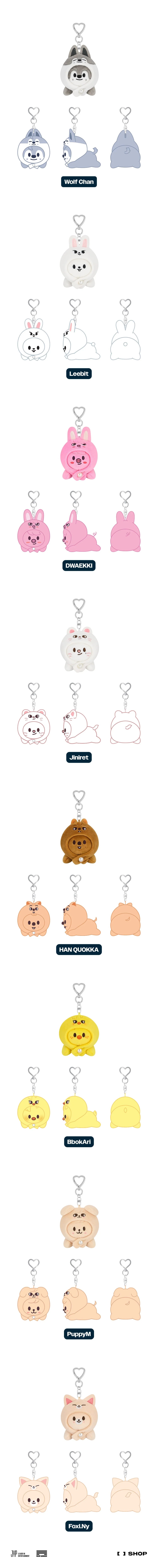 [PRE-ORDER] Stray Kids - SKZOO Keyring Lying Ver. ['dominATE : celebrATE' World Tour Official MD]