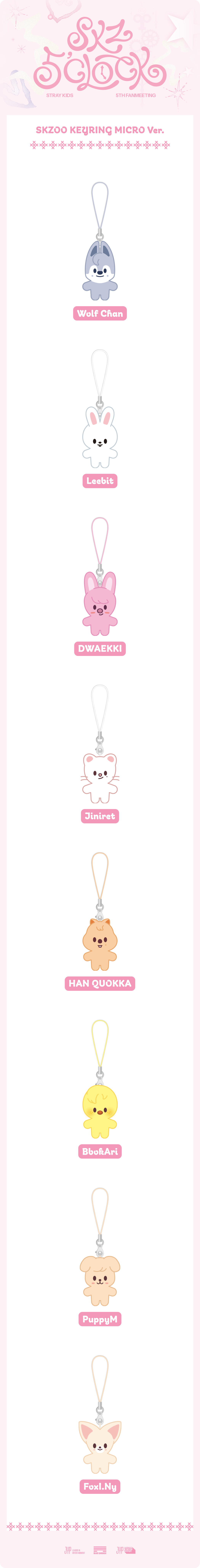 Stray Kids - SKZOO Keyring Micro Ver. [5th Fanmeeting 'SKZ 5'CLOCK' Official MD]