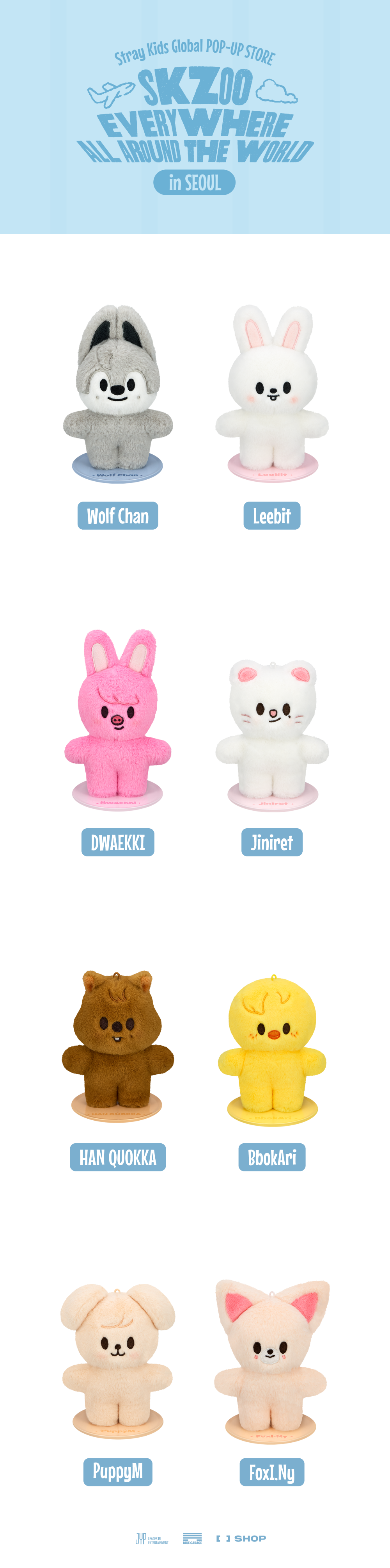Stray Kids - SKZOO Plush Standing Ver. [SKZOO EVERYWHERE ALL AROUND THE WORLD in SEOUL Official MD]
