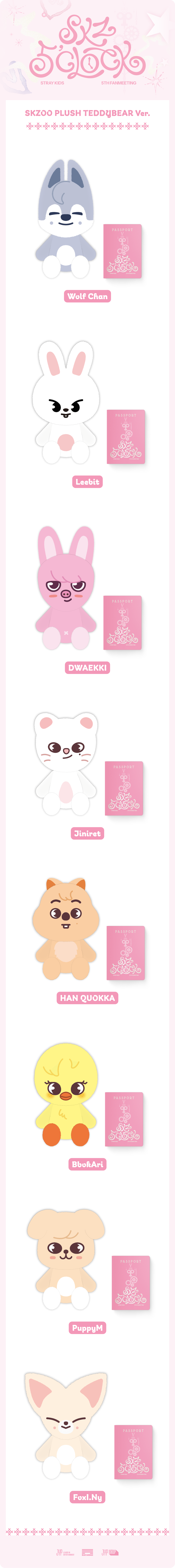 Stray Kids - SKZOO Plush Teddybear Ver. [5th Fanmeeting 'SKZ 5'CLOCK' Official MD]