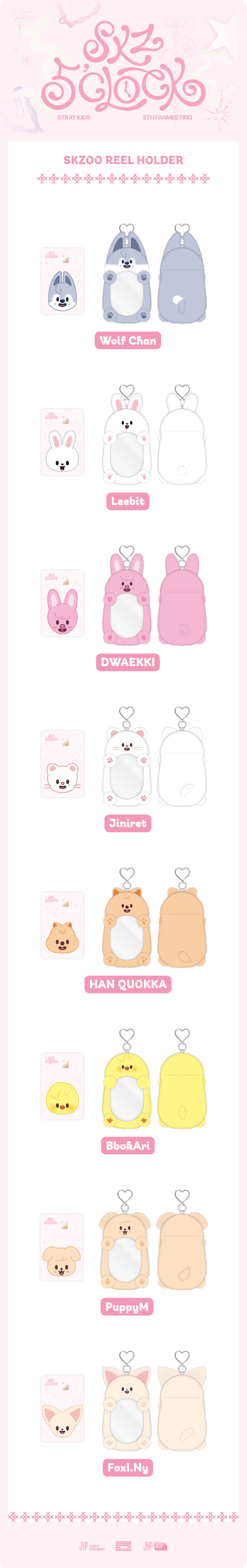 [PRE-ORDER] Stray Kids - SKZOO Reel Holder [5th Fanmeeting 'SKZ 5'CLOCK' Official MD]