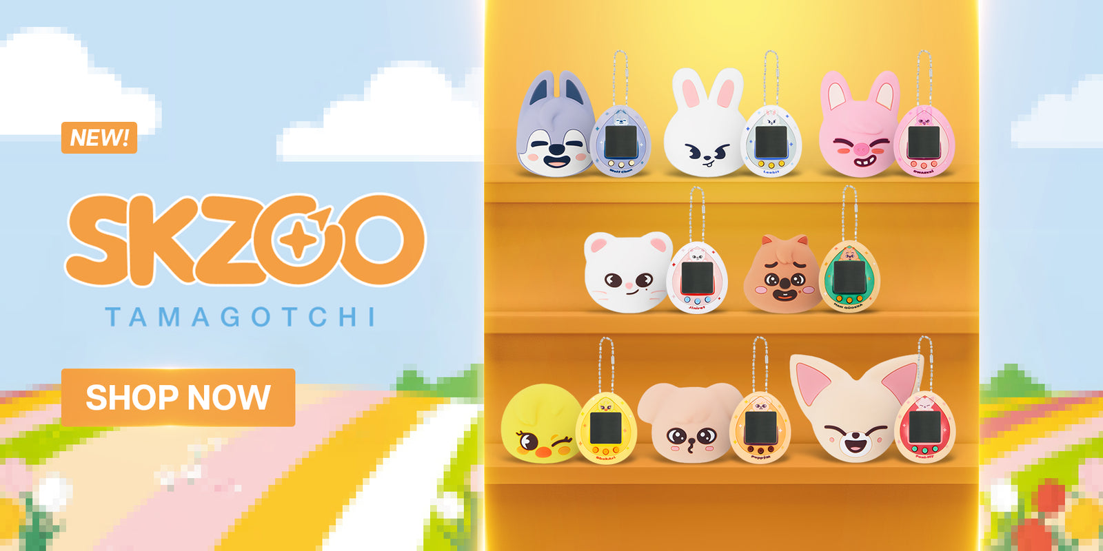 Stray Kids - SKZOO x TAMAGOTCHI Case Set Banner