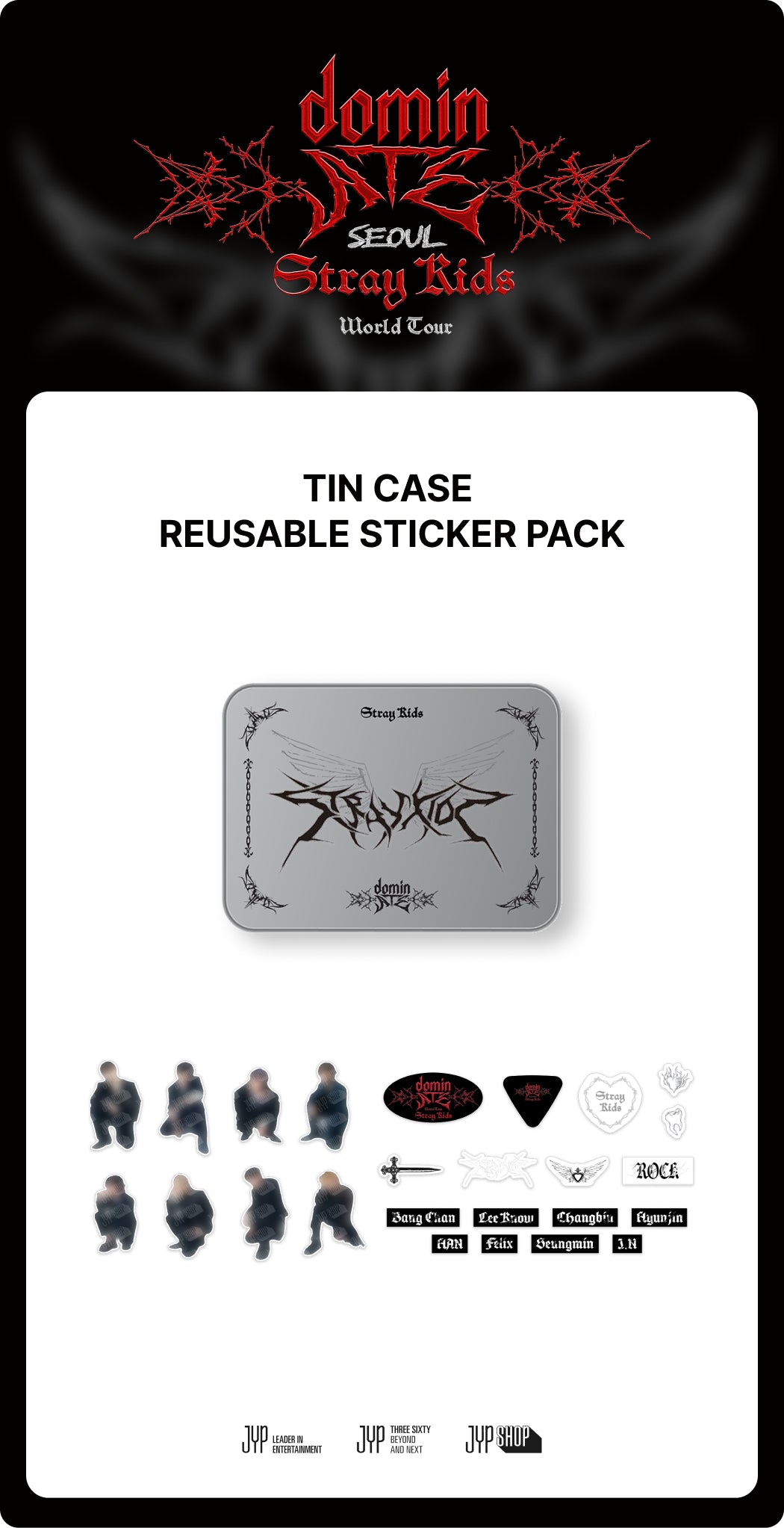 [PRE-ORDER] Stray Kids - Tin Case Reusable Sticker Pack ['dominATE SEOUL' World Tour Official MD]