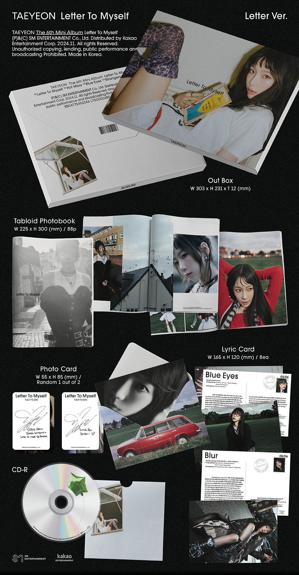 TAEYEON - Letter To Myself [6th Mini Album - Letter Ver.]