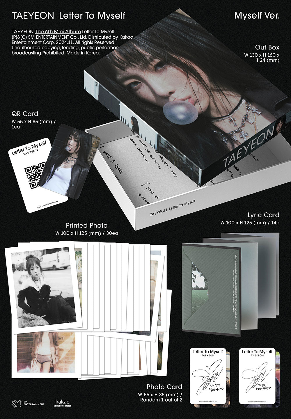 TAEYEON - Letter To Myself [6th Mini Album - Myself Ver.]