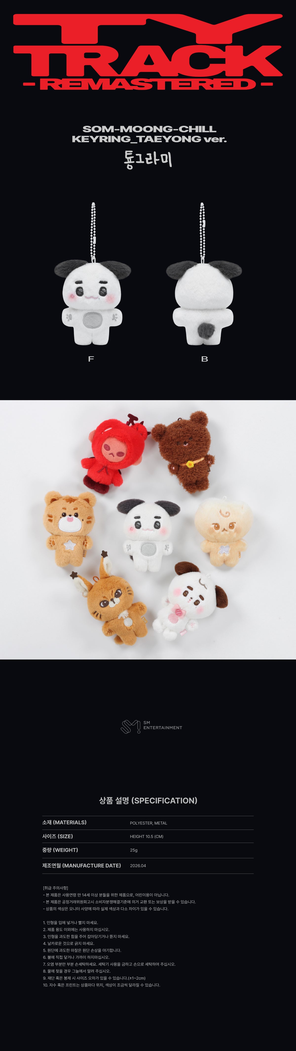 テヨン TY TRACK アクキー 3種　TAEYONG NCT127 TAEYONG - SOM-MOONG-CHILL Keyring (TAEYONG Ver.) [2026 TAEYONG