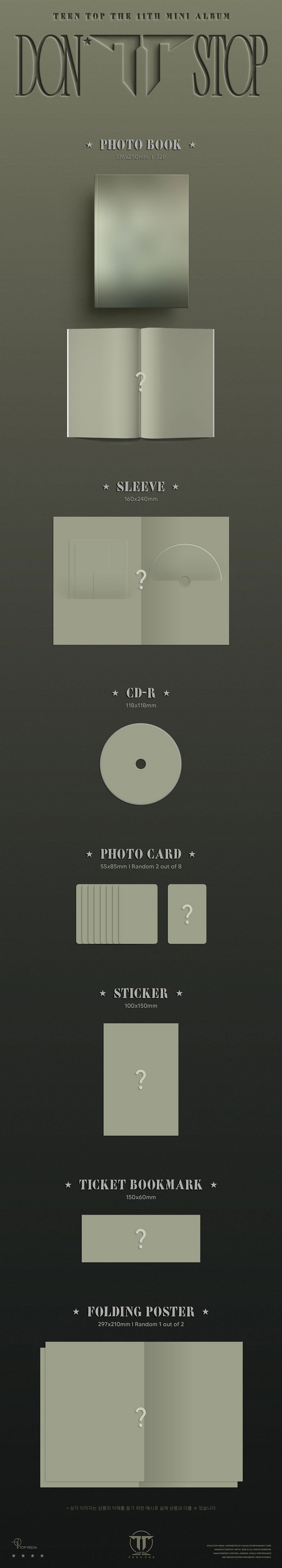 [PRE-ORDER] TEEN TOP - DON’T STOP [11th Mini Album] gallery image 1