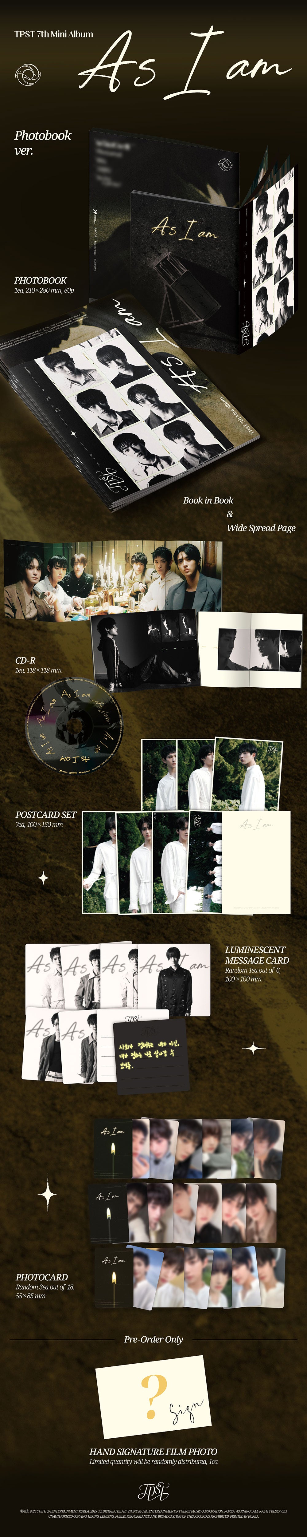 TEMPEST - As I am [7th Mini Album - Photobook Ver.] - K PLACE