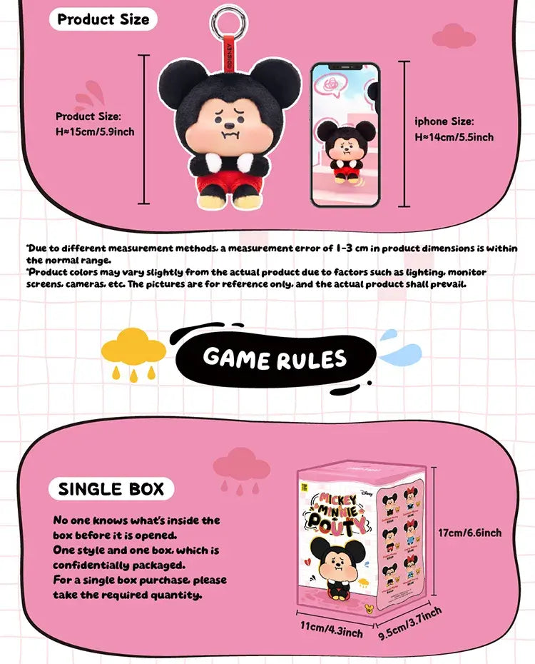 TOPTOY x DISNEY - Mickey & Minnie Pouty Series Plush Charm Blind Box gallery image 15
