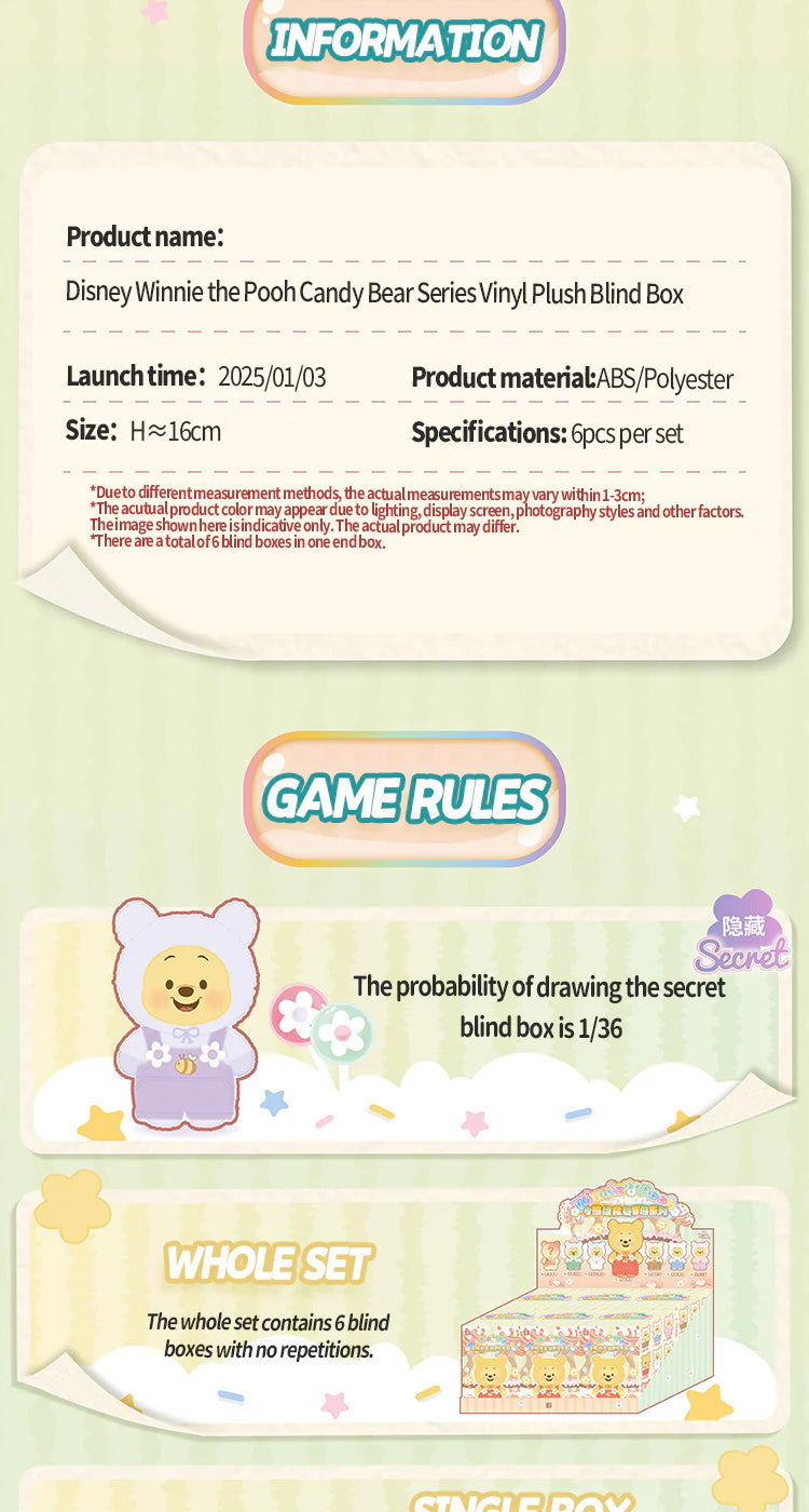 TOPTOY x DISNEY - Winnie the Pooh Candy Series Plush Keychain Blind Box gallery image 11