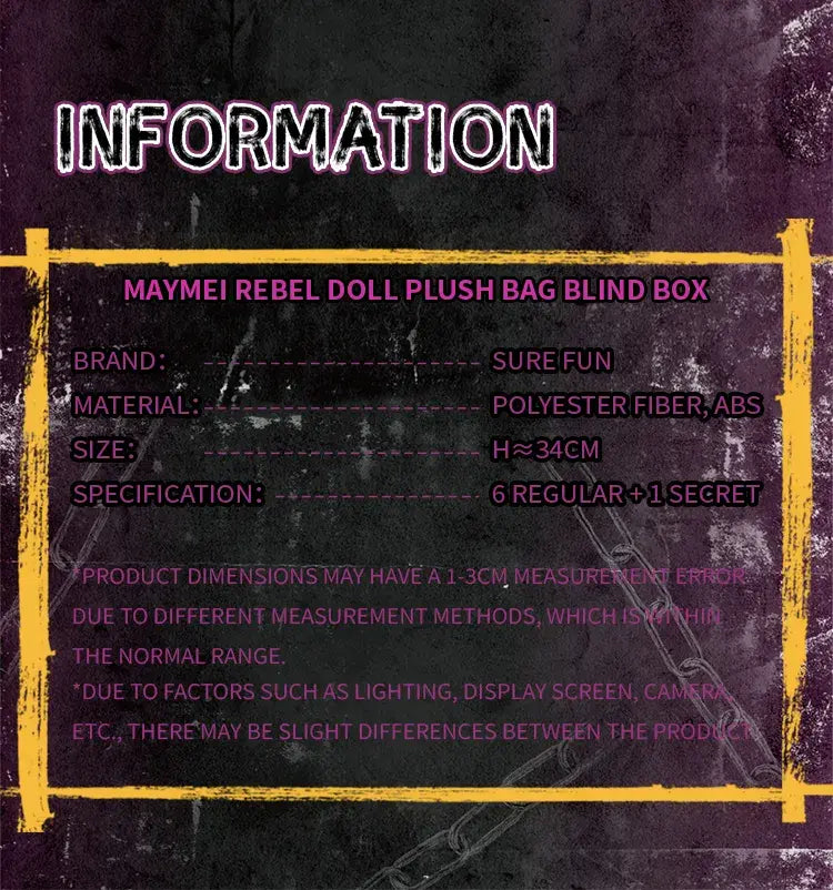 TOPTOY x MAYMEI - Rebel Doll Series Plush Backpack Blind Box gallery image 15