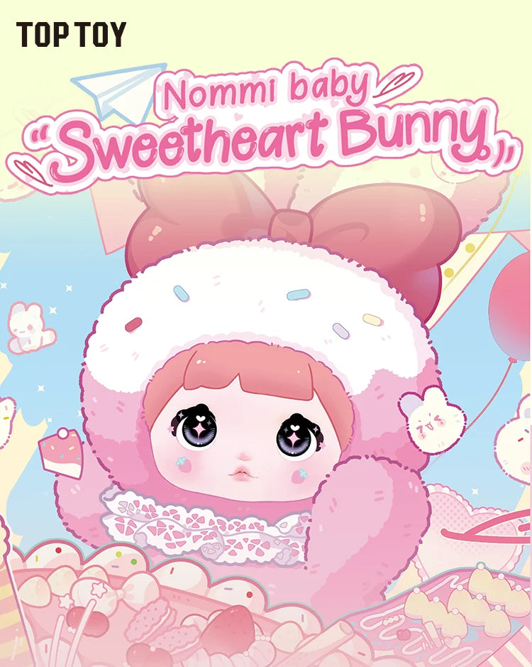 TOPTOY x NOMMI - Baby Sweetheart Bunny Plush Keychain Blind Box gallery image 1