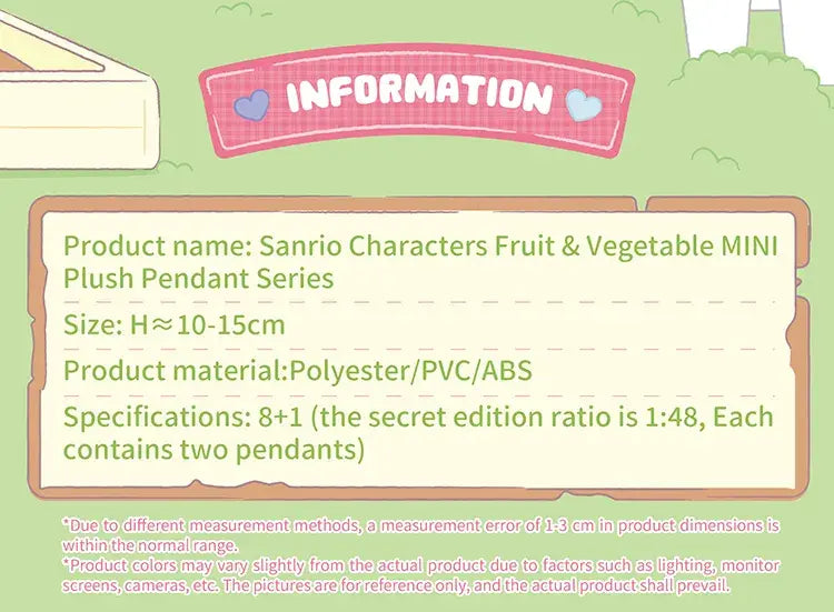 TOPTOY x SANRIO - Fruit & Vegetable Series Mini Vinyl Plush Pendant Blind Box gallery image 19