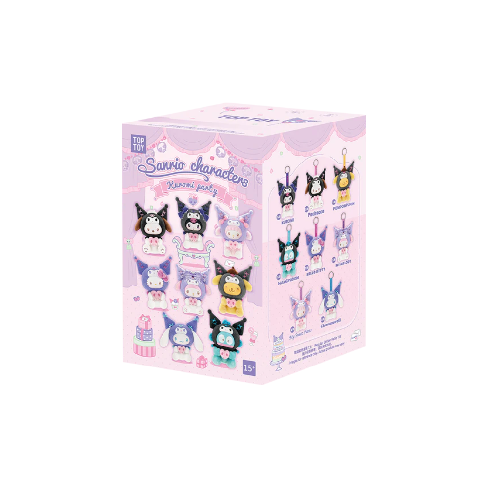 TOPTOY x SANRIO Kuromi Party Keychain Series Plush Blind Box - Single Box - Main Image