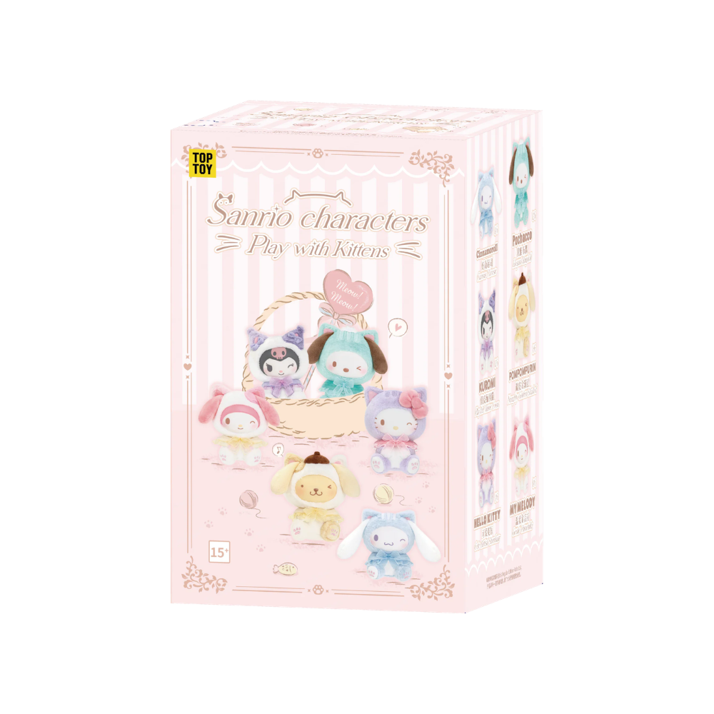 TOPTOY x SANRIO Play with Kittens Series Plush Keychains Gift Blind Box - Single Box - Main Image